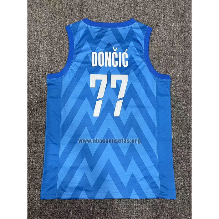 Camiseta Slovenia Luka Doncic NO 77 Segunda Azul